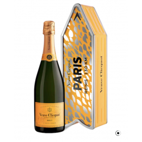 VEUVE CLICQUOT BRUT CARTE JAUNE SOUS COFFRET PERSONNALISABLE