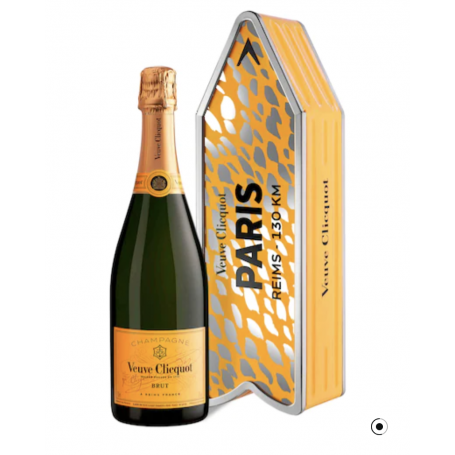 VEUVE CLICQUOT BRUT CARTE JAUNE SOUS COFFRET PERSONNALISABLE