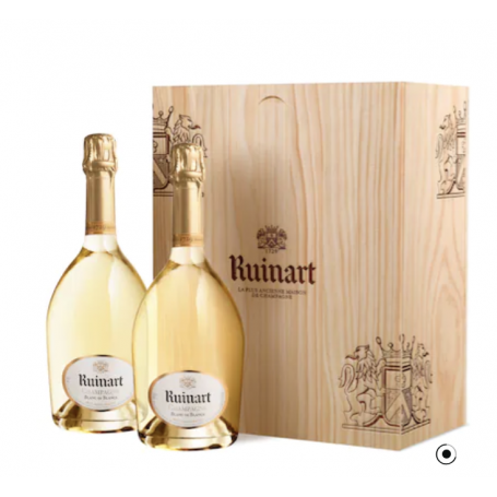 Coffret DUO en bois RUINART BLANC DE BLANCS