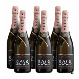 MOËT & CHANDON GRAND VINTAGE ROSÉ 2013 SOUS COFFRET lot de 6