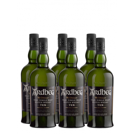 Ardbeg Ten 10 ans Caisse de 6 Bouteilles 70cl