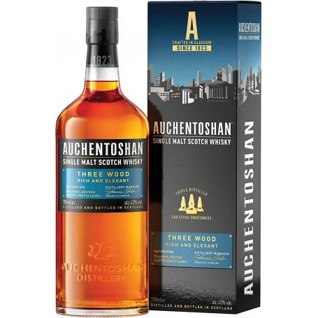 Auchentoshan Three Wood Single Malt Scotch avec étui 70cl