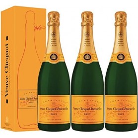 LOT 3 CHAMPAGNES VEUVE CLICQUOT BRUT CARTE JAUNE