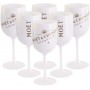 Moët & Chandon Lot de 6 grands verres blancs en acrylique