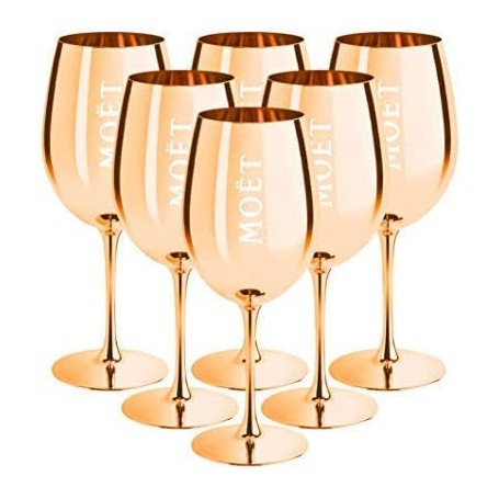 Lot de 6 verres à champagne en verre impérial Ibiza - Doré