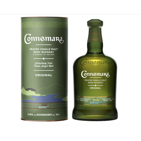 Connemara Original Peated Single Malt Whiskey avec étui, Whisky Irlandais 40% - 700 ml