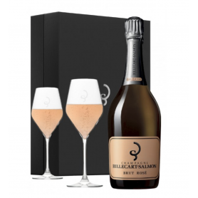 Champagne Billecart-Salmon Le Rosé | Coffret Brut Rosé + 2 flûtes | Bouteille 75CL - bouteille + flûtes