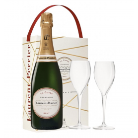 Champagne Laurent-Perrier La Cuvée | Bouteille 75CL - Etui - bouteille + flûtes