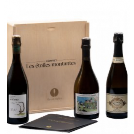 Champagne Plus de Bulles Coffret Les Etoiles Montantes (5e édition) | Bouteille 75CL - Caisse bois