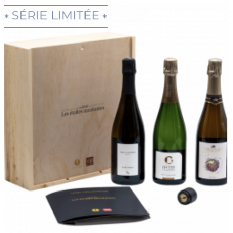 Champagne Plus de Bulles Coffret RVF : Les Etoiles Montantes (4e édition) | Bouteille 75CL - Caisse bois