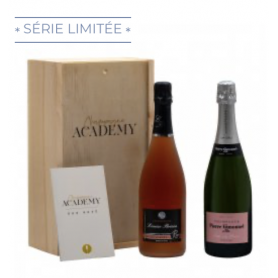Champagne Plus de Bulles Coffret Champagne Academy - Duo Rosé | Bouteille 75CL - Caisse bois
