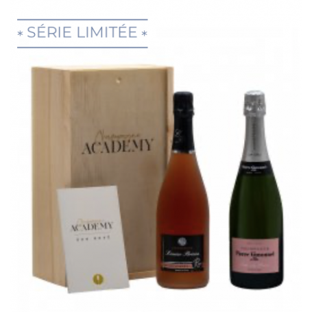 Champagne Plus de Bulles Coffret Champagne Academy - Duo Rosé | Bouteille 75CL - Caisse bois