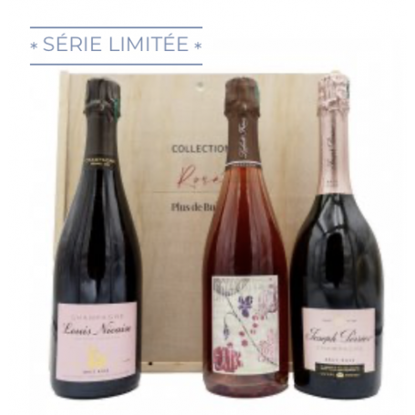 Champagne Plus de Bulles Coffret Collection - Rosé (1ère édition) | Bouteille 75CL - Caisse bois